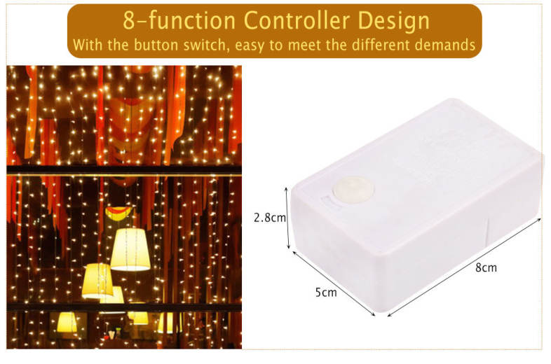 LED Curtain Icicle String Fairy Light Wedding Party Garden Decoration
