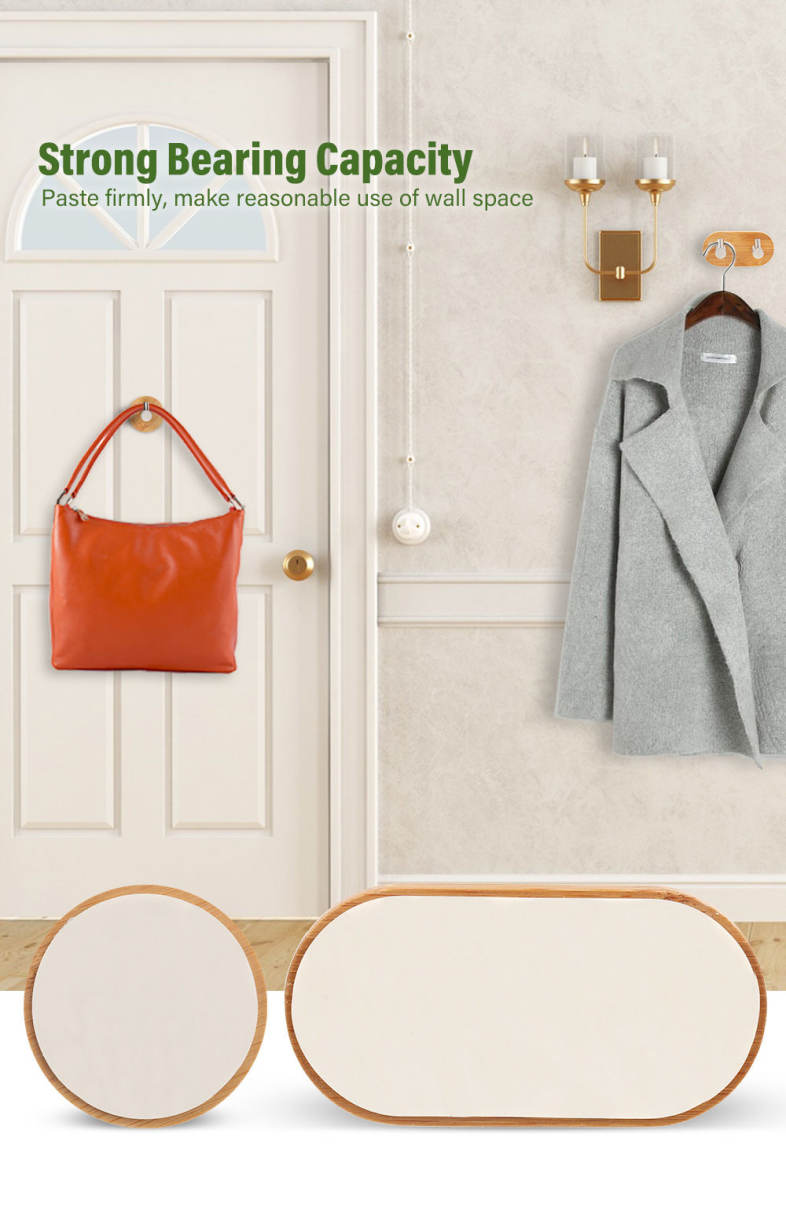 Wall Mounted Bamboo Wooden Coat Hook Rack