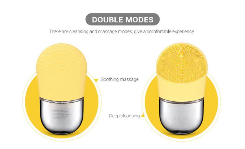 Kemei KM - 1070 Waterproof Silicone Facial Cleansing Brush Vibrating Massager