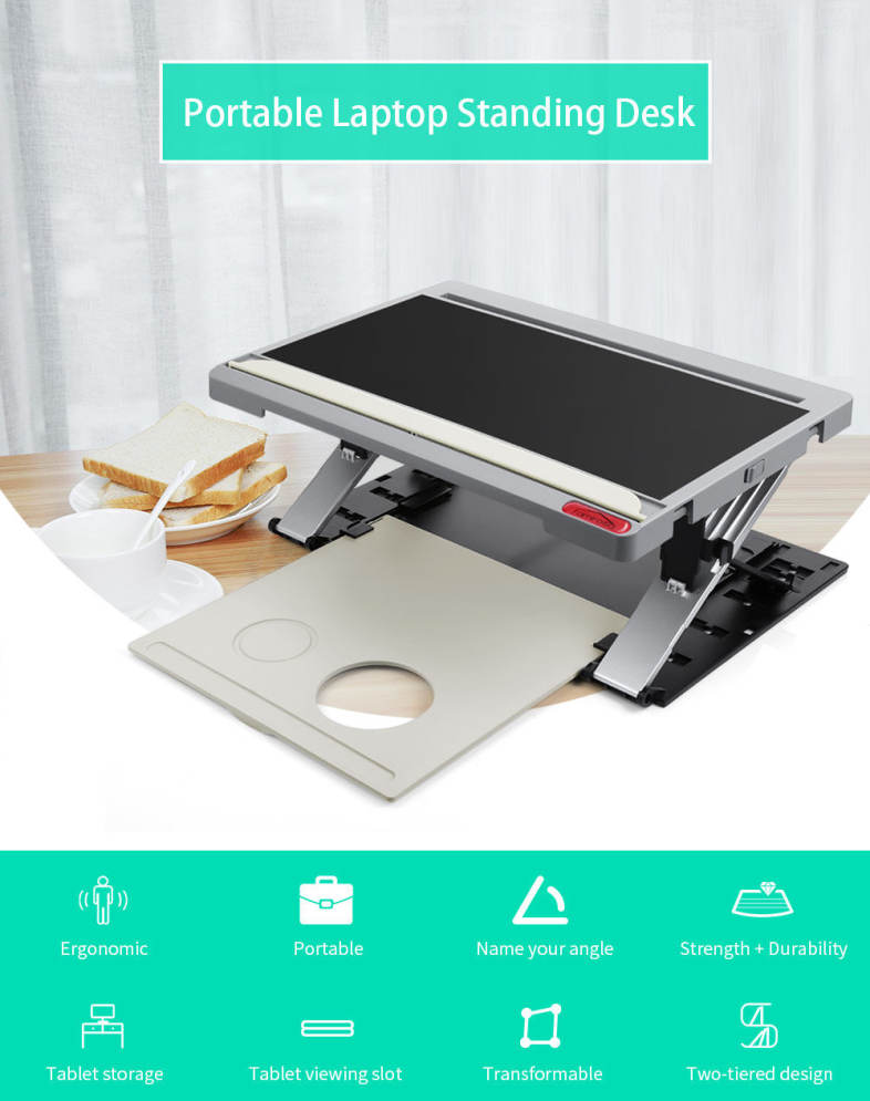Famirosa Portable Laptop Computer Standing Desk Tablet Holder
