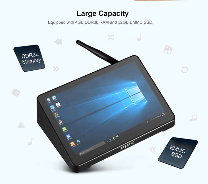 PIPO X10PRO Intel Cherry Trail Z8350 4GB DDR3L   32GB ROM Mini PC Support Windows 10 2.4G WiFi 100Mbps BT4.0