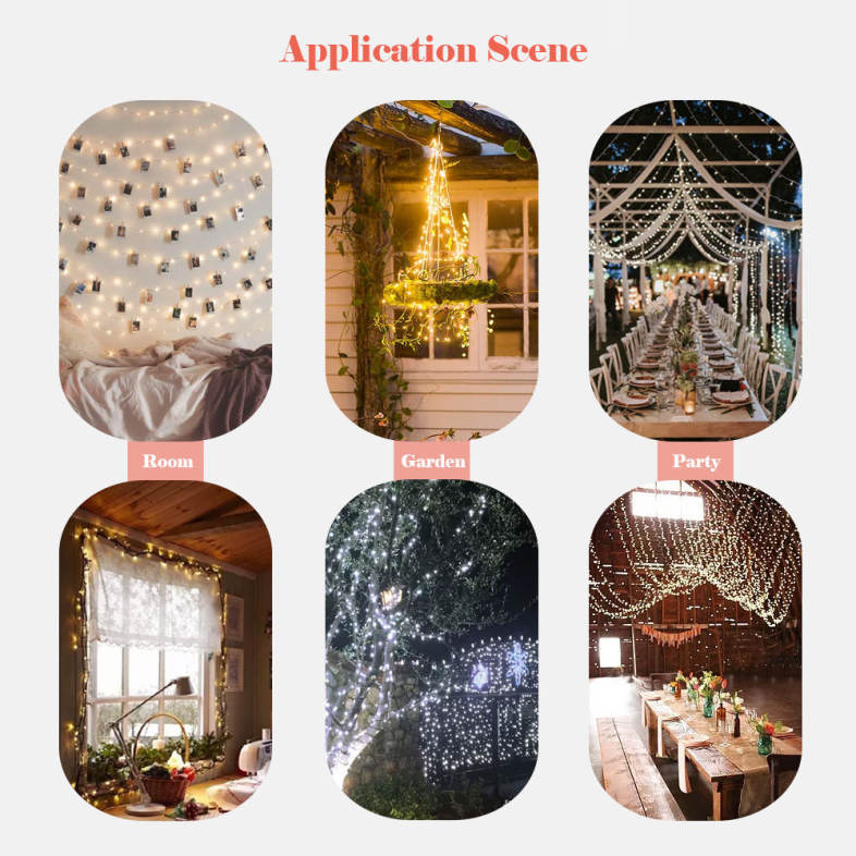 120 LEDs 12m Fairy Copper String Light DIY Shape 8 Modes with Remote Control