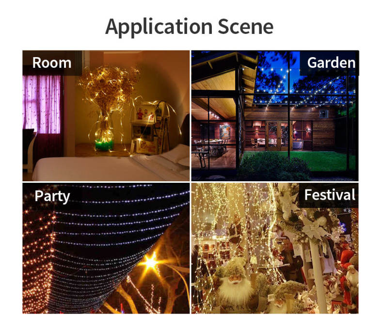 100 LEDs 10m Fairy Copper String Light DIY Shape 8 Modes with Remote Control
