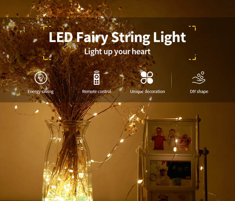 LH - LS - 6M60LWW 60 LEDs 6m Fairy Copper String Light with Remote Control