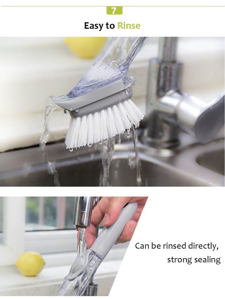 Clean Brush with Washing Up Liquid Soap Dispenser Kitchen Utensil Pot