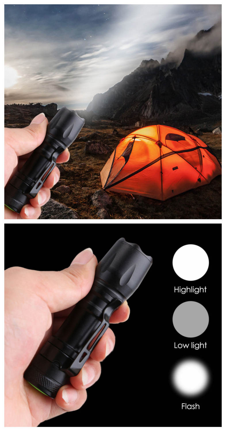 ZHISHUNJIA YH8338 600lm Cree XPE Q5 14500 Zoomable LED Flashlight