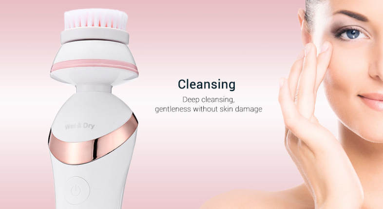 BRE650 Three-in-one Female Hair Remover Face Cleansing Electric Massager