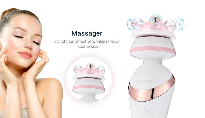 BRE650 Three-in-one Female Hair Remover Face Cleansing Electric Massager
