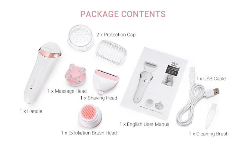 BRE650 Three-in-one Female Hair Remover Face Cleansing Electric Massager