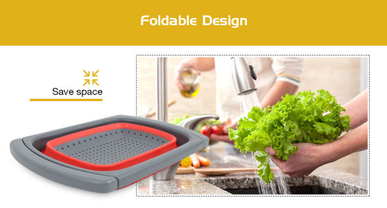Plastic Rubber Adjustable Foldable Drain Basket