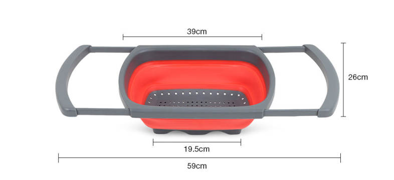 Plastic Rubber Adjustable Foldable Drain Basket