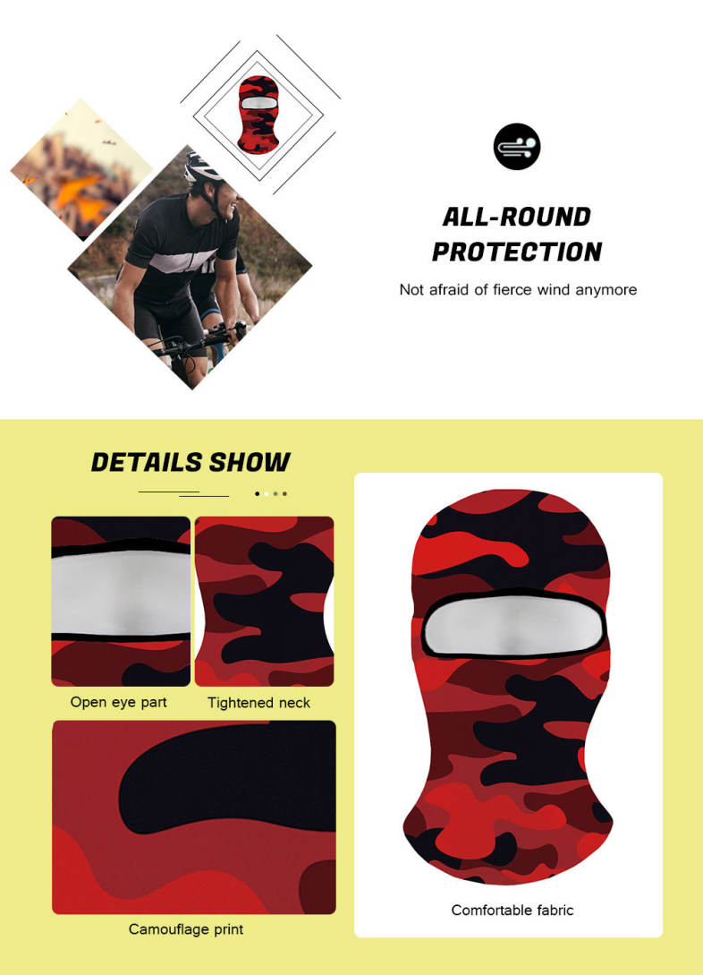 Camouflage 3D Print Wind Resistance Polyester Unisex Face Mask 