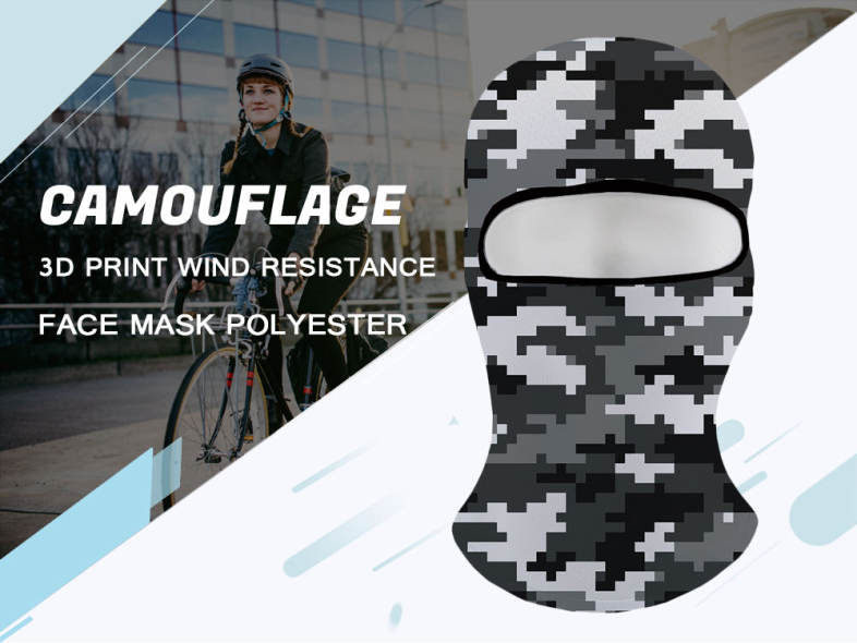 Camouflage 3D Print Wind Resistance Face Mask Unisex Polyester