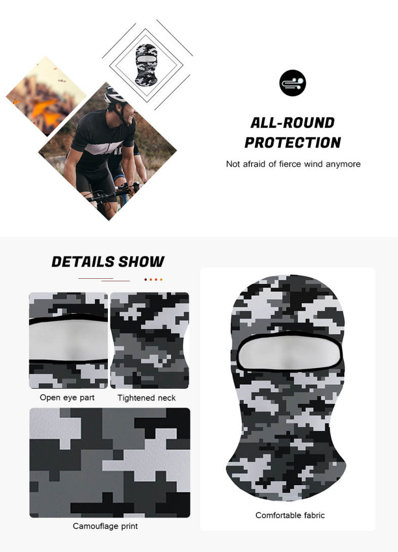 Camouflage 3D Print Wind Resistance Face Mask Unisex Polyester
