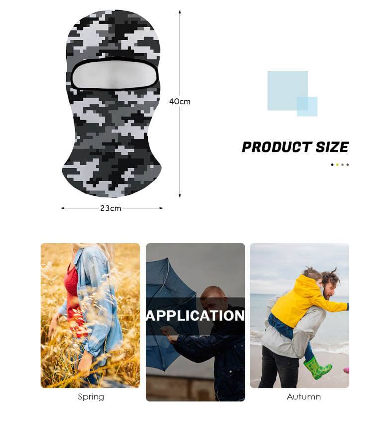 Camouflage 3D Print Wind Resistance Face Mask Unisex Polyester