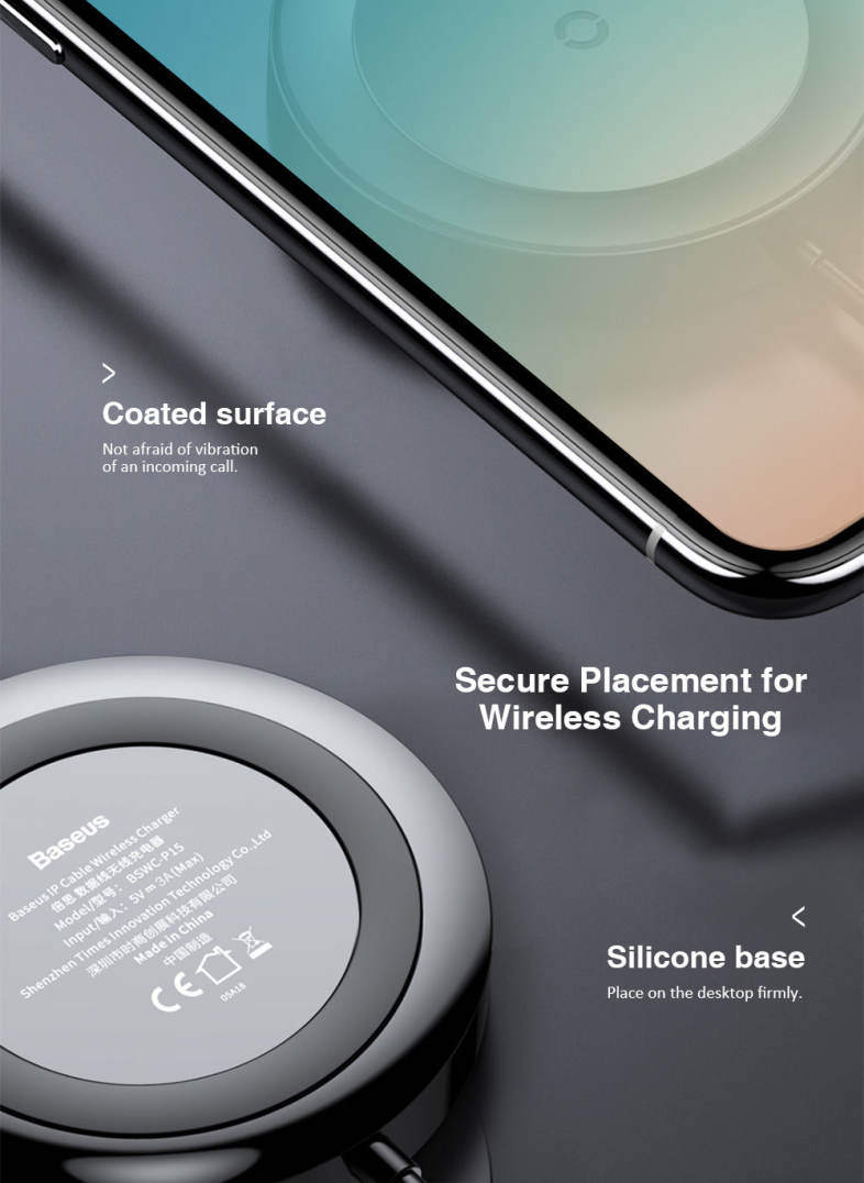 Baseus BSWC - P15 8 Pin Cable Wireless Charger 5W Data Transmission