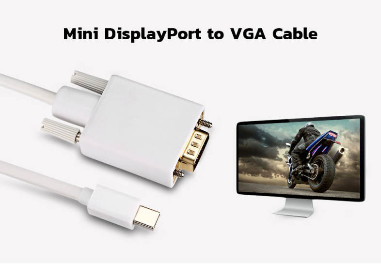 Mini DisplayPort to VGA Cable High Resolution Support 1920 x 1200