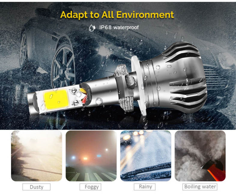 2PCS 880 / 881 Car LED Fog Lamp 60W 3000K Front Light