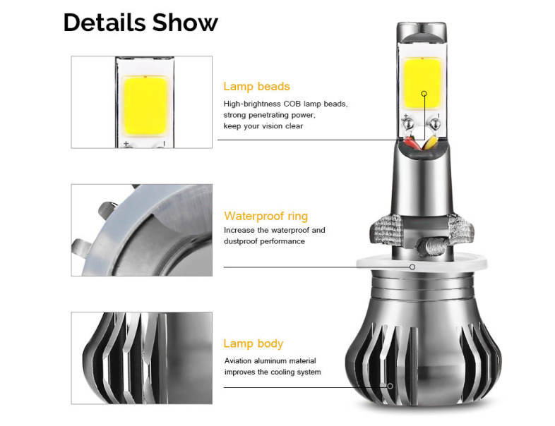2PCS 880 / 881 Car LED Fog Lamp 60W 3000K Front Light