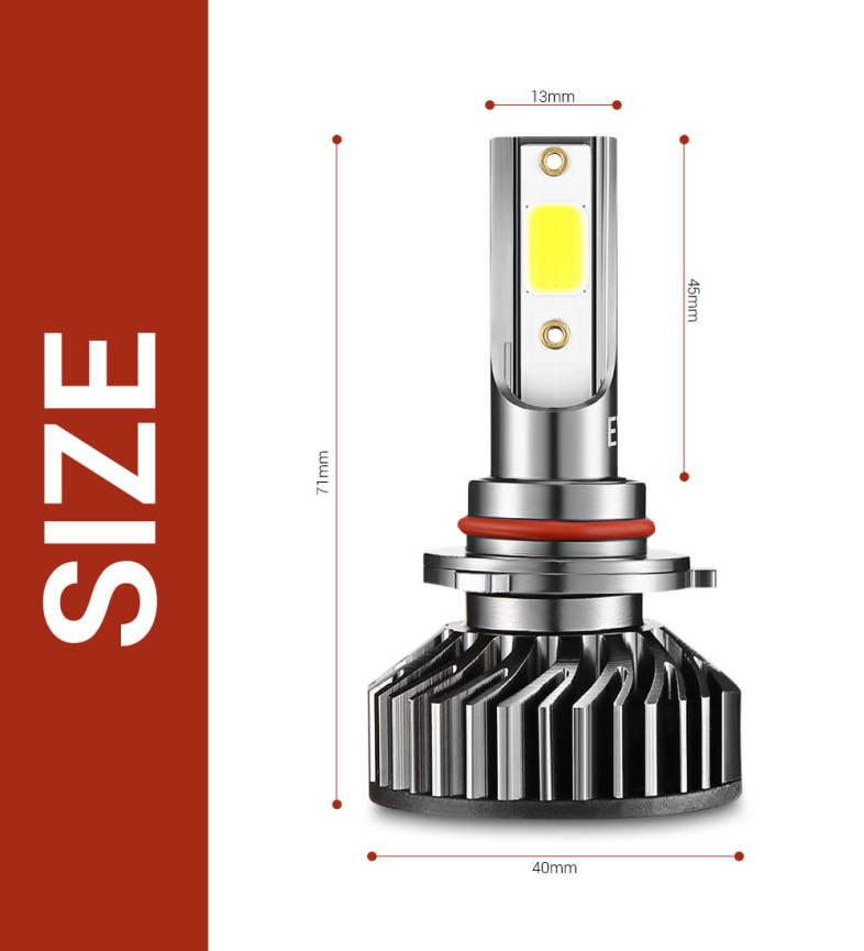 EV8 9006 / HB4 Car DOB LED Headlight 72W 8000LM 6500K Front Lamp