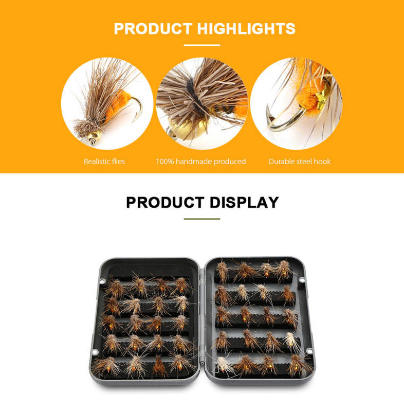 Outlife 27841 - A 40pcs Handmade Fly Fishing Insects Lures with Storage Box