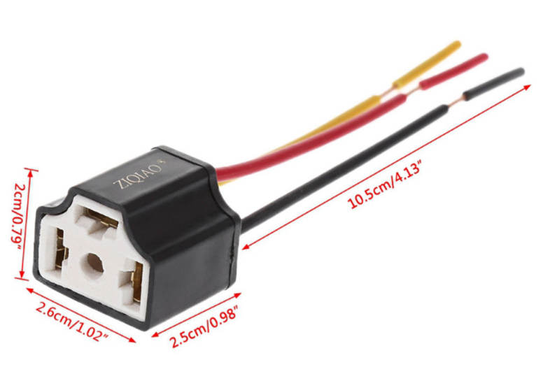 ZIQIAO 9003 H4 Auto Headlight Plug Socket Adapter 12V