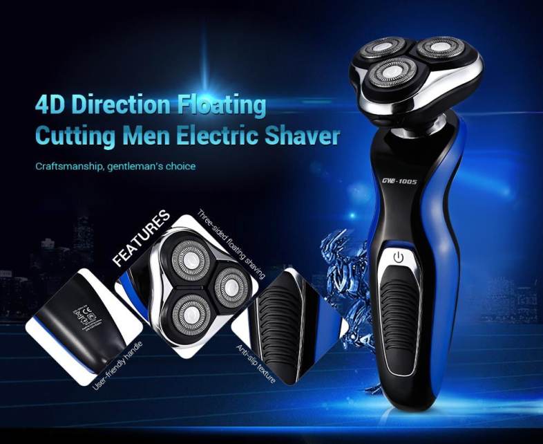 GW - 1005 Washable 4D Direction Floating Cutting Men Electric Shaver 