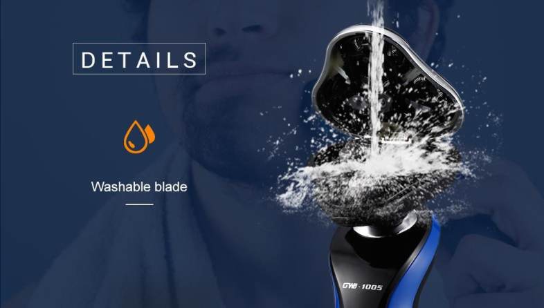 GW - 1005 Washable 4D Direction Floating Cutting Men Electric Shaver 