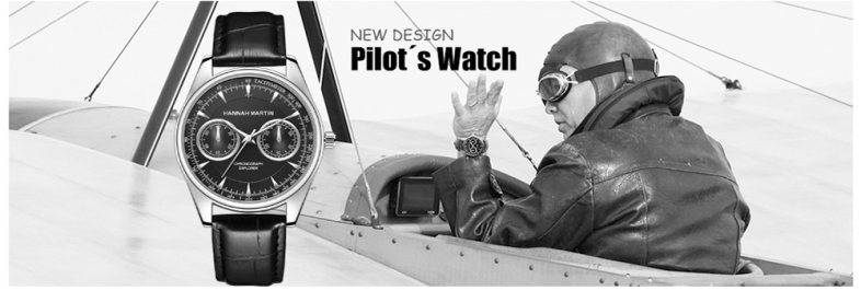 Hannah Martin Personality Fashion Sports Casual Men's Quartz Belt Watch