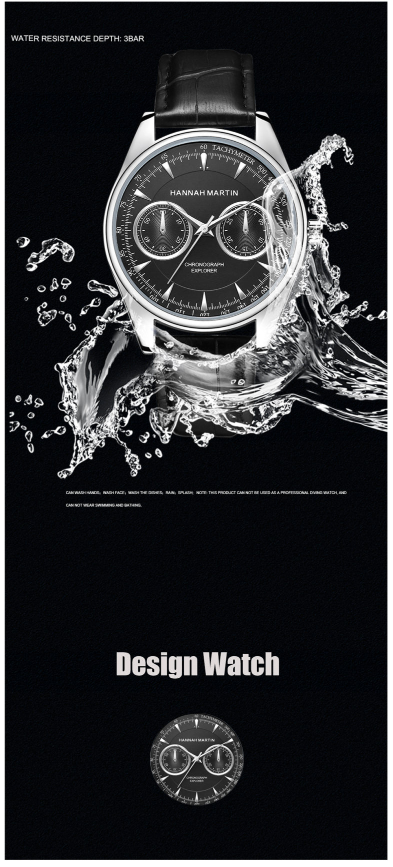 Hannah Martin Personality Fashion Sports Casual Men's Quartz Belt Watch