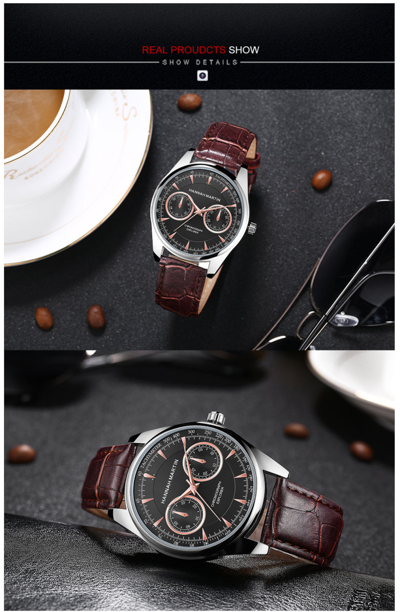 Hannah Martin Personality Fashion Sports Casual Men's Quartz Belt Watch