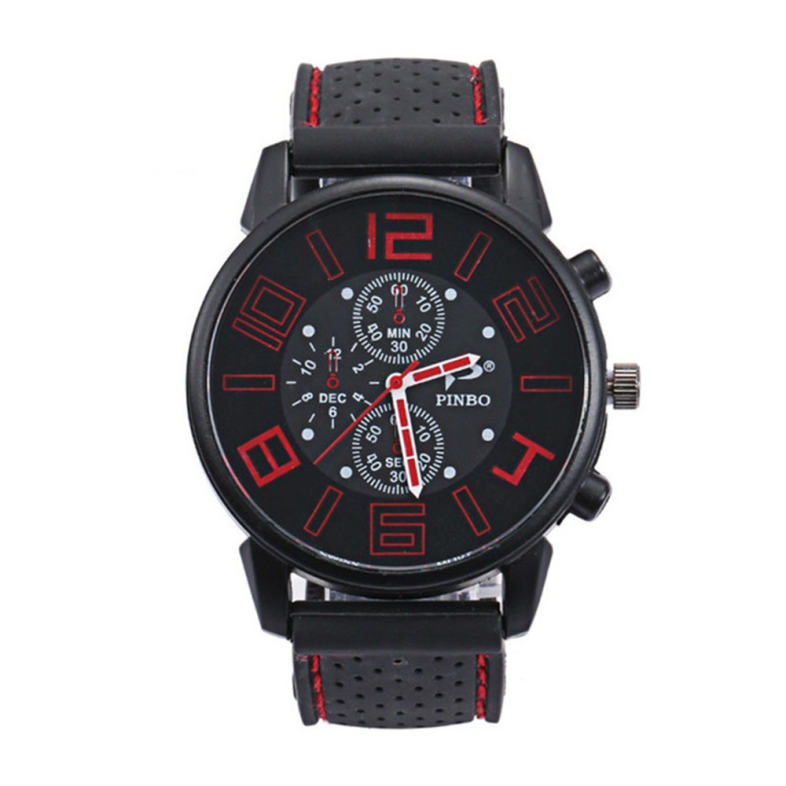 Casual Quartz Analog Silicone Stainless Steel Dial Sports WristWatch