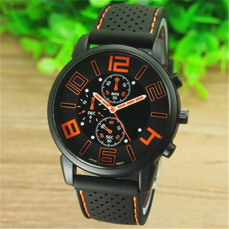 Casual Quartz Analog Silicone Stainless Steel Dial Sports WristWatch