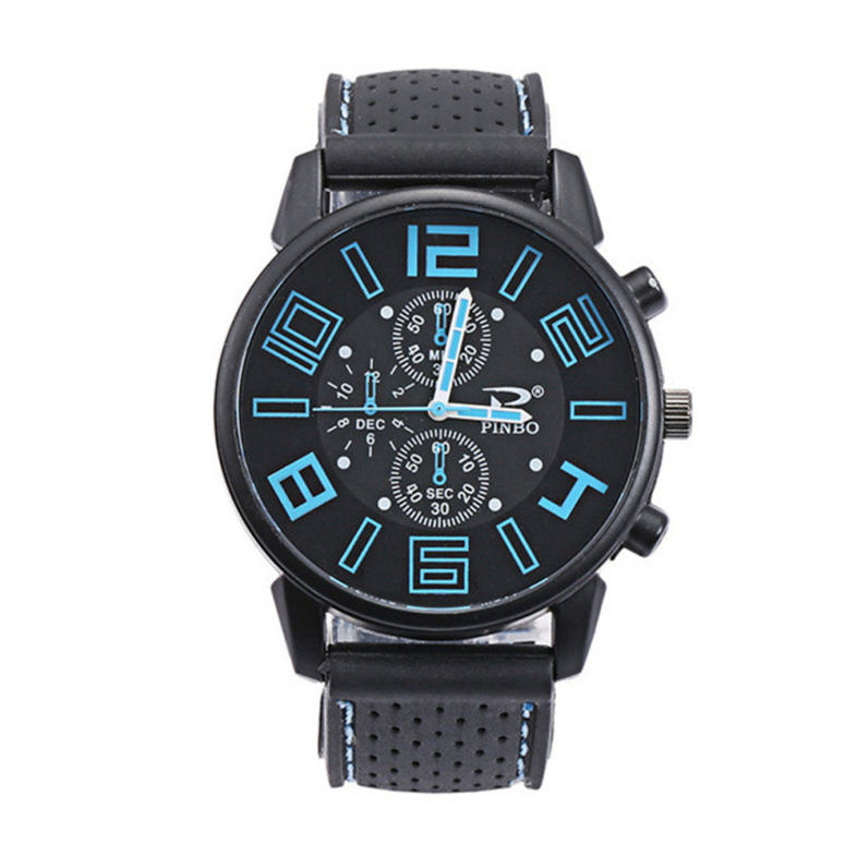 Casual Quartz Analog Silicone Stainless Steel Dial Sports WristWatch