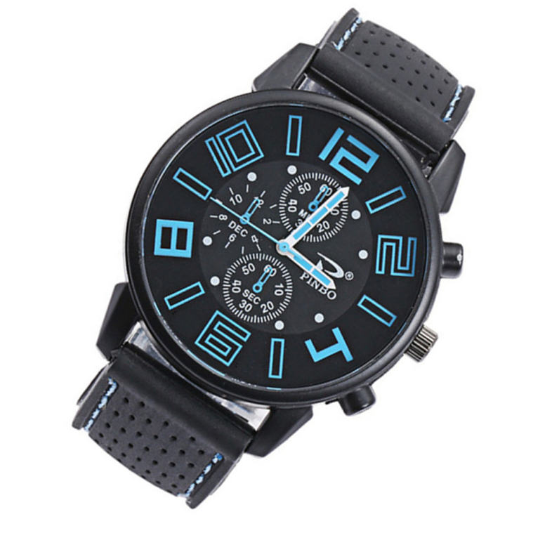 Casual Quartz Analog Silicone Stainless Steel Dial Sports WristWatch