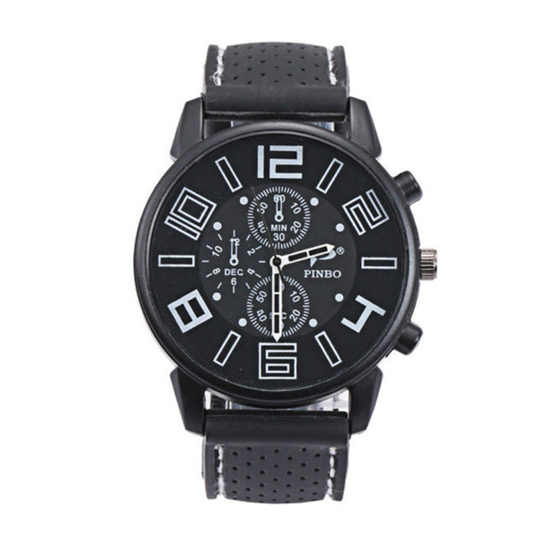 Casual Quartz Analog Silicone Stainless Steel Dial Sports WristWatch