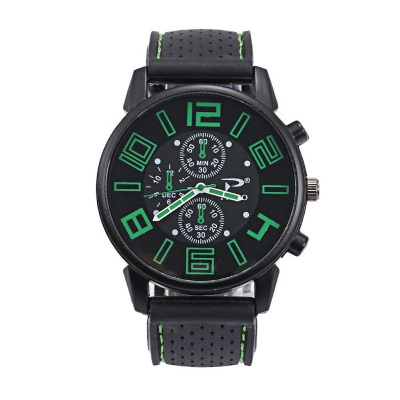 Casual Quartz Analog Silicone Stainless Steel Dial Sports WristWatch
