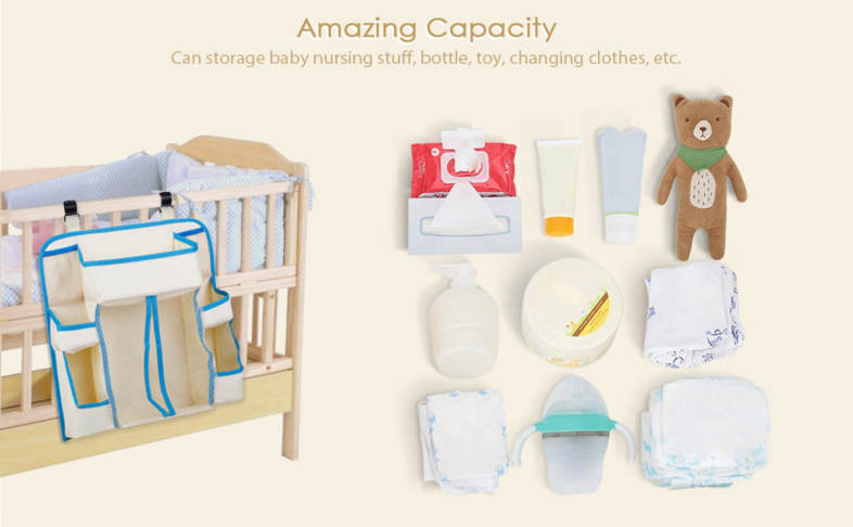 Baby Bed Room Nursery Hanging Organizer Crib Storage Tidy Bag
