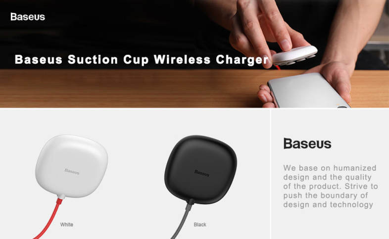 Baseus Suction Cup Wireless Charger Portable Silicone 10W
