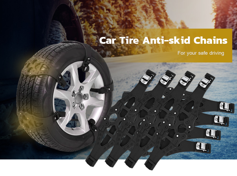 8PCS Universal Winter Car Tire Anti-skid Snow Chains for Truck SUV