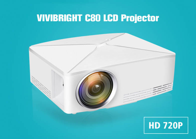 VIVIBRIGHT C80 LCD Home Theater Projector 1500 Lumens Support 1080P HDMI VGA USB for Laptop     