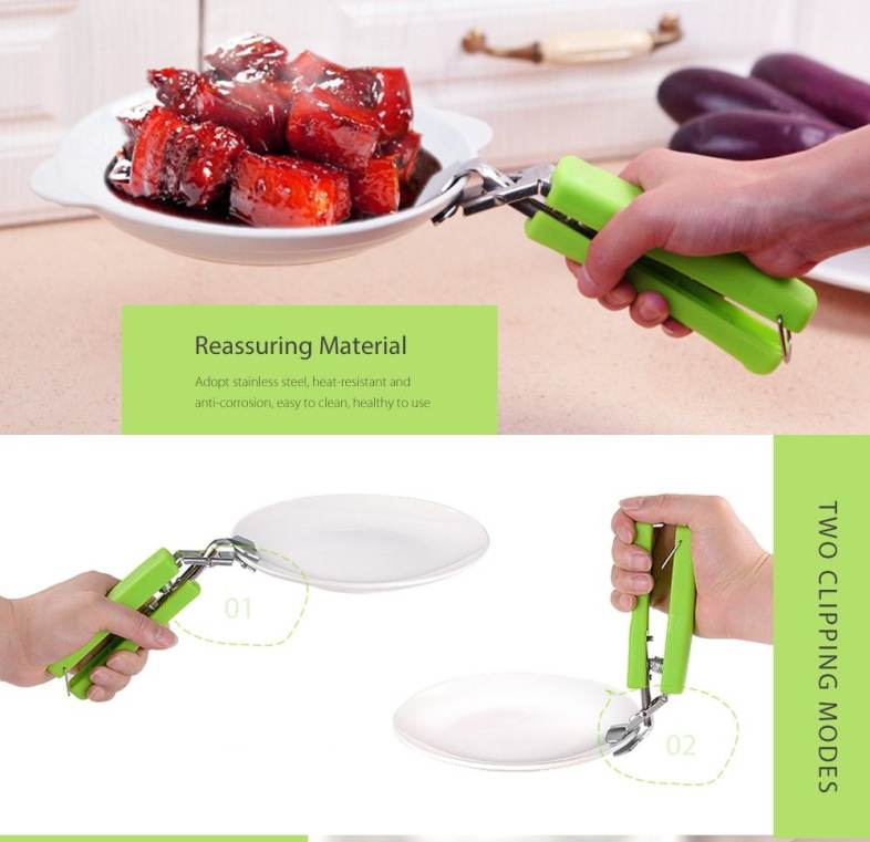 Stainless Steel Anti-hot Bowl Clippers for Container / Barbecue Frame
