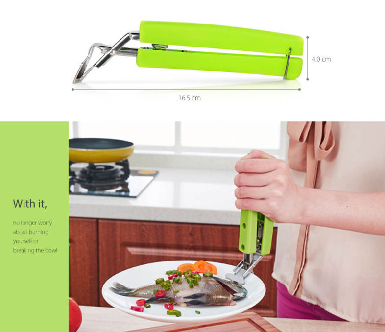 Stainless Steel Anti-hot Bowl Clippers for Container / Barbecue Frame