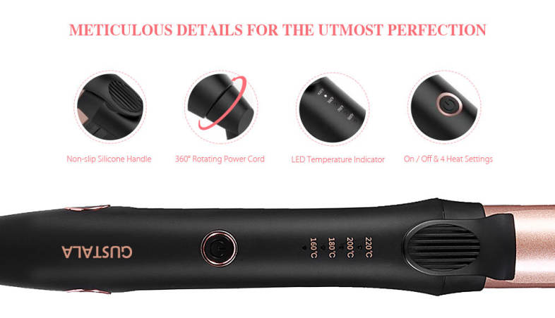 Gustala EPS868 Professional Fast Heating 2-in-1 Hair Straightener Curler Work Dating Salon Styling Tool