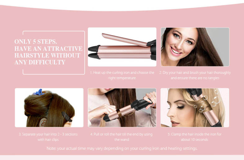 Gustala EPS868 Professional Fast Heating 2-in-1 Hair Straightener Curler Work Dating Salon Styling Tool