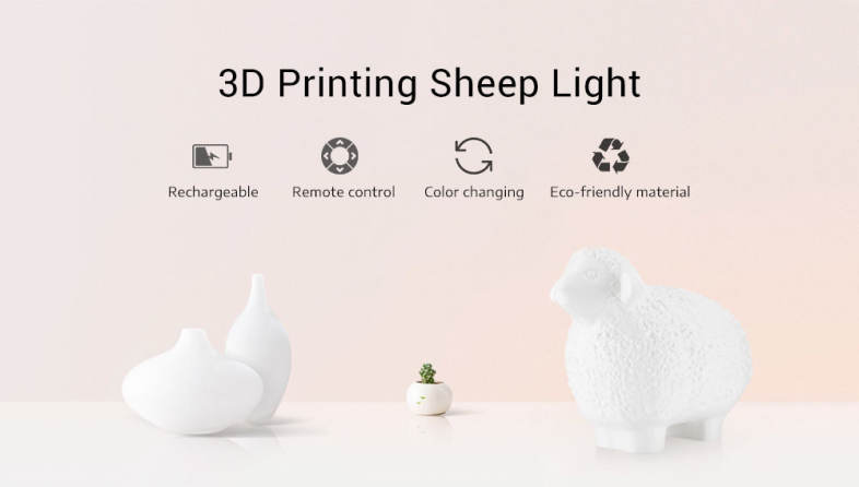 3D Printing Sheep Light Night Lamp Remote Control for Bedroom