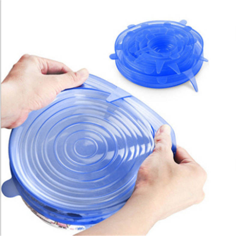 6PCS Universal Silicone Food Wrap Lid-Bowl