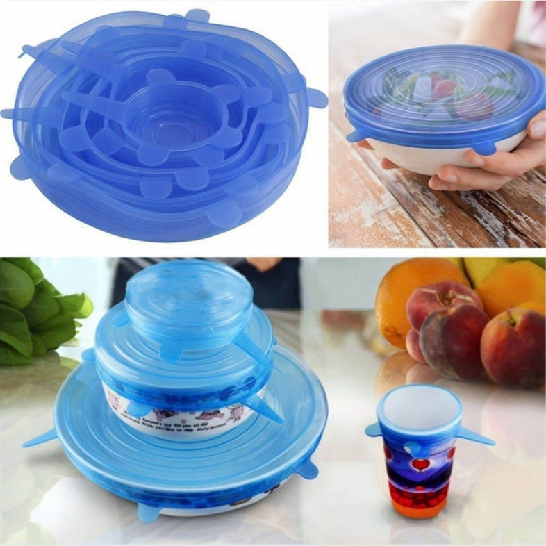 6PCS Universal Silicone Food Wrap Lid-Bowl