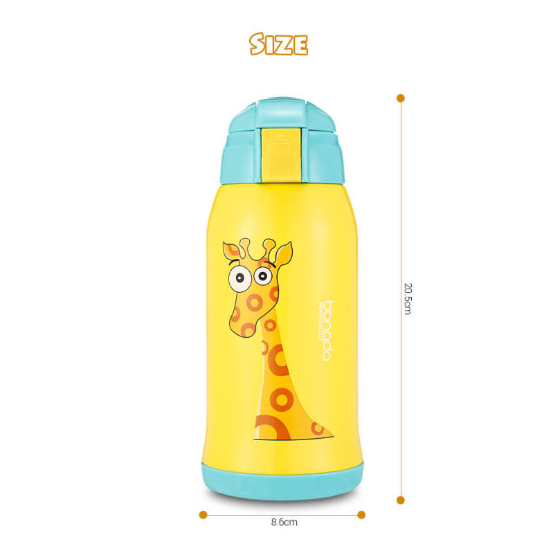 DA22 - C60 Children Stainless Steel Vacuum Cup With Straw 2 Caps 600ml
