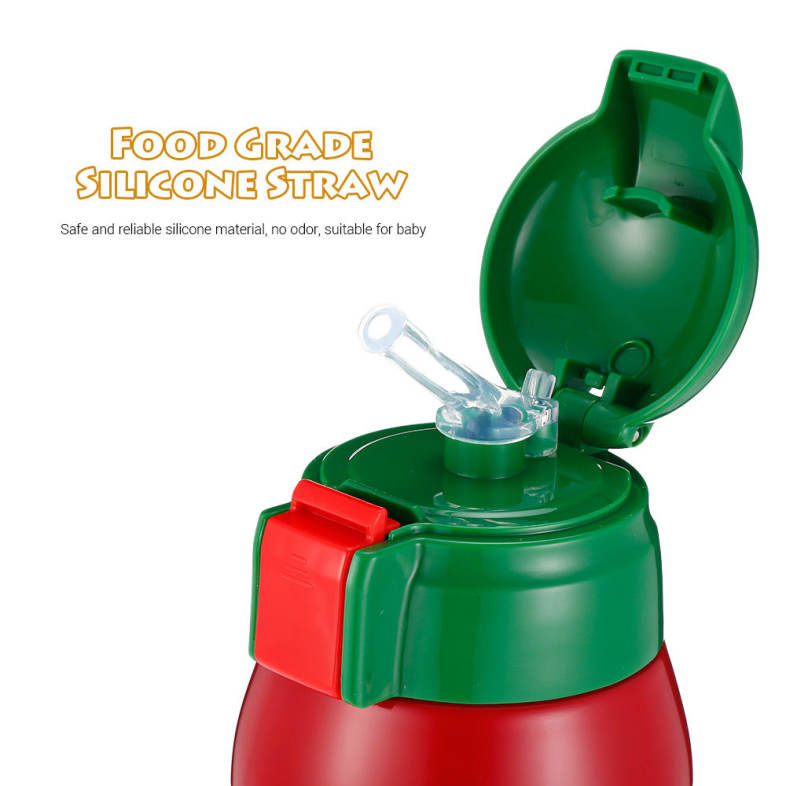 DA22 - C60 Children Stainless Steel Vacuum Cup With Straw 2 Caps 600ml
